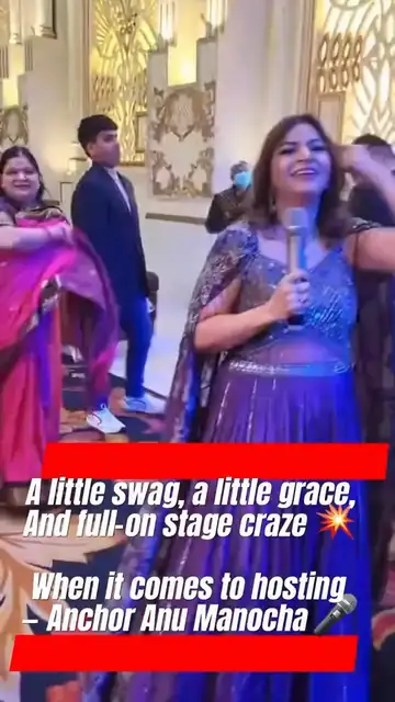 Reel: Anu Manocha hosting a wedding sangeet